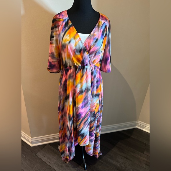 Torrid Hi-Low Watercolor Dress - Picture 2 of 7